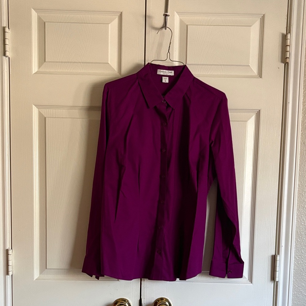 Coldwater Creek XL Women's Berry colored Button-Up Shirt
